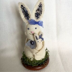 momma holding baby bunny mom 
Mother daughter son hand-sewn handmade
